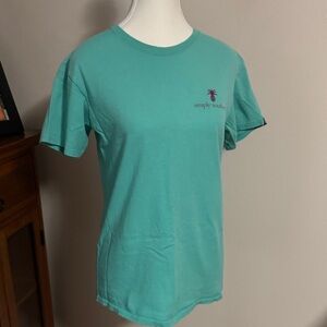 Simply Southern Men's Teal Crewneck T-Shirt with Chest Logo